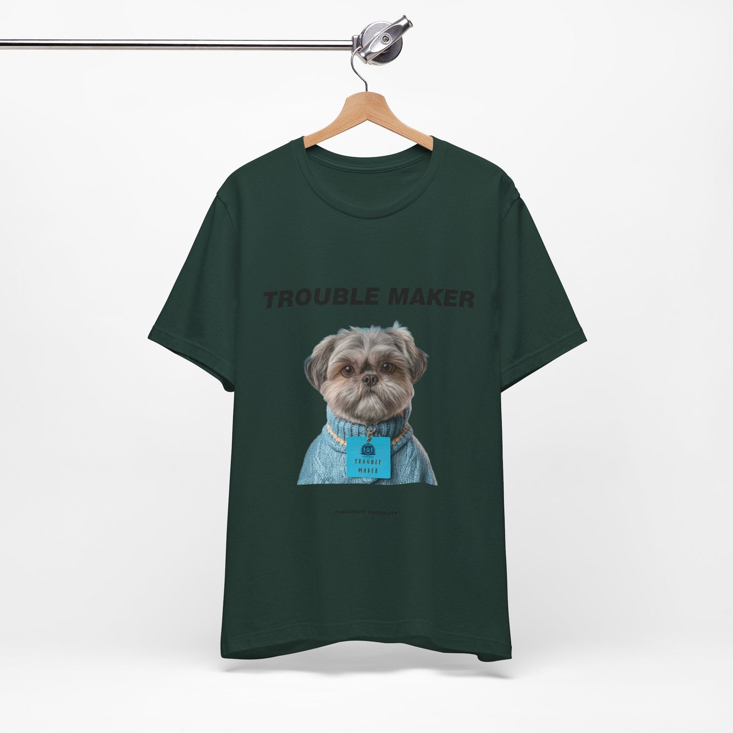 Personalized Pet T-shirt - Heritage Royal Academy TROUBLE MAKER| Upload Your Pet Photo & Name