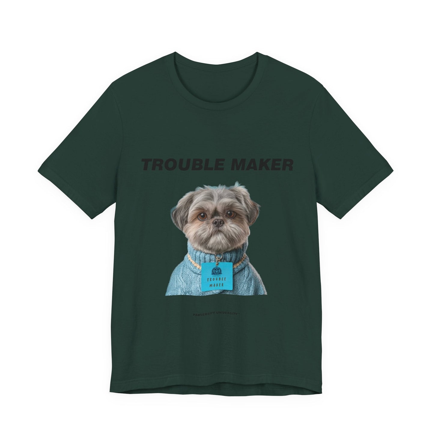 Personalized Pet T-shirt - Heritage Royal Academy TROUBLE MAKER| Upload Your Pet Photo & Name