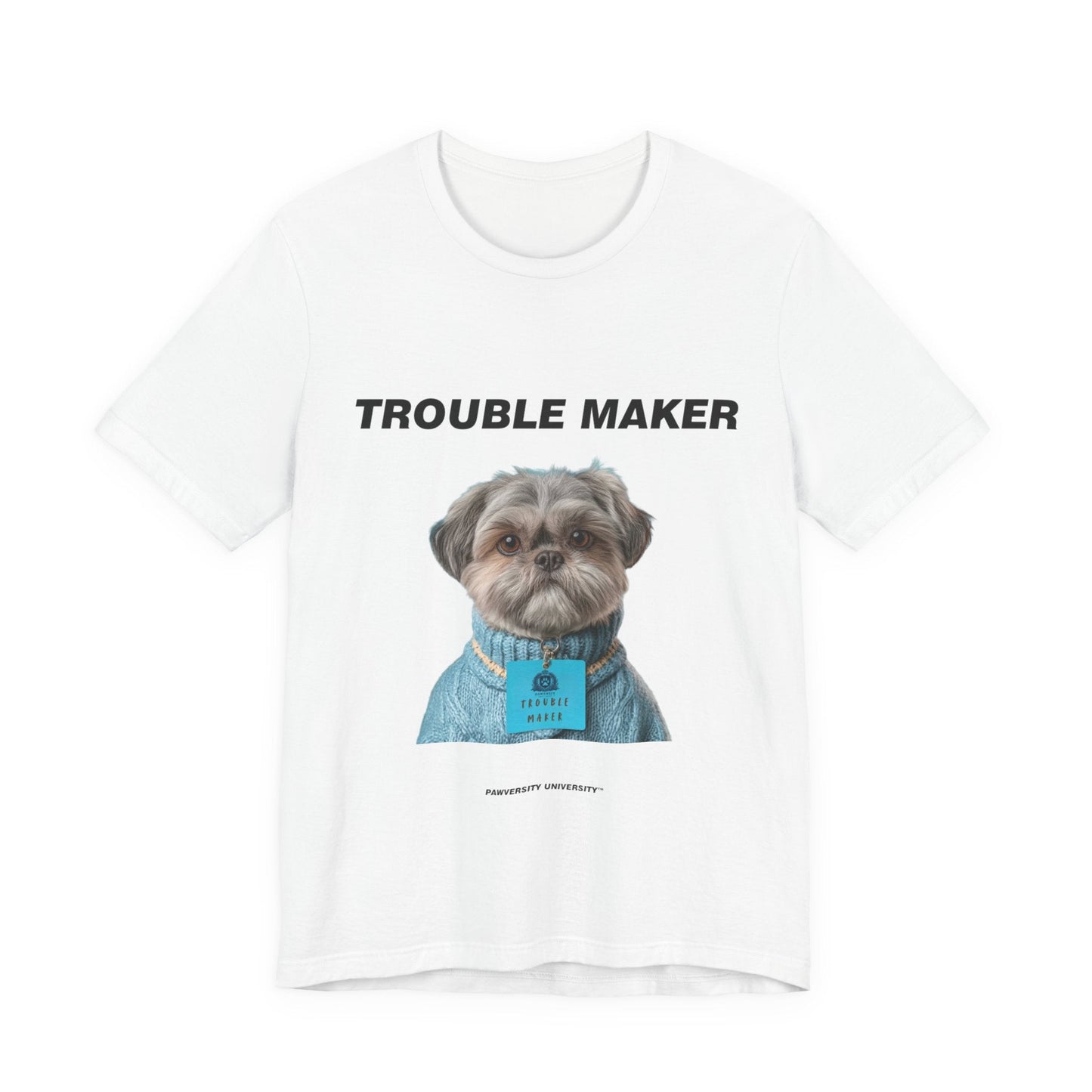 Personalized Pet T-shirt - Heritage Royal Academy TROUBLE MAKER| Upload Your Pet Photo & Name