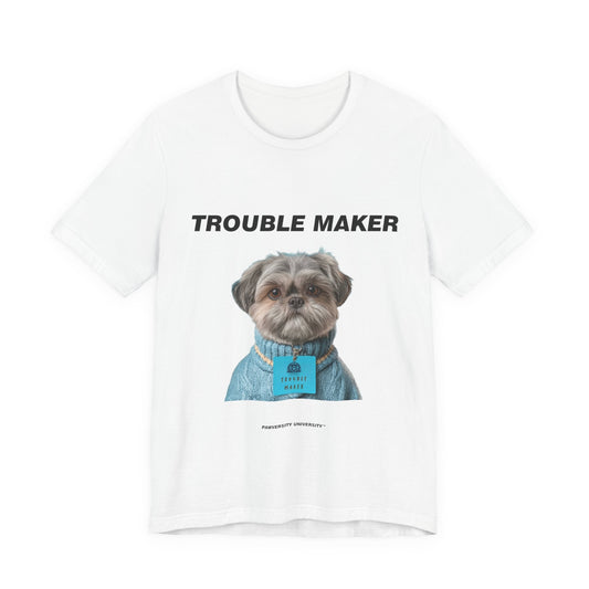 Personalized Pet T-shirt - Heritage Royal Academy TROUBLE MAKER| Upload Your Pet Photo & Name