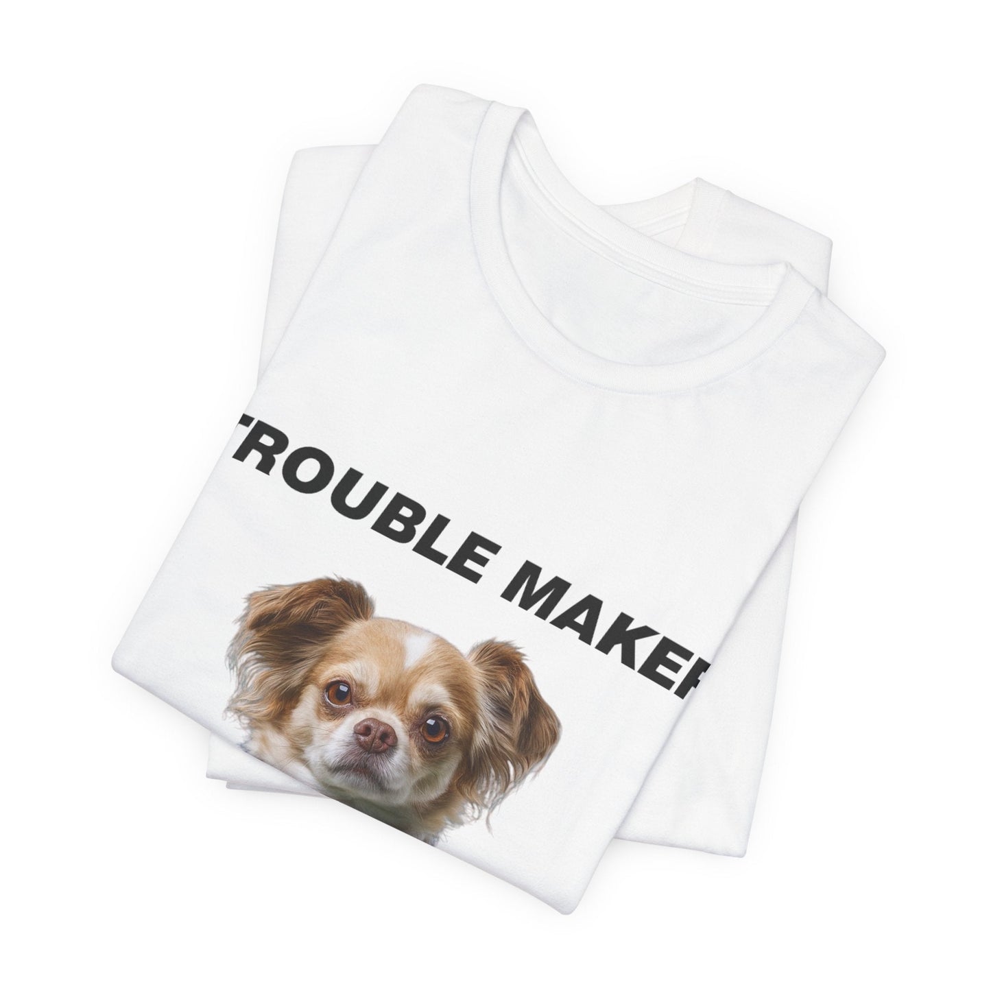 Personalized Pet T-shirt - Team Jersey Department TROUBLE MAKER| Upload Your Pet Photo & Name