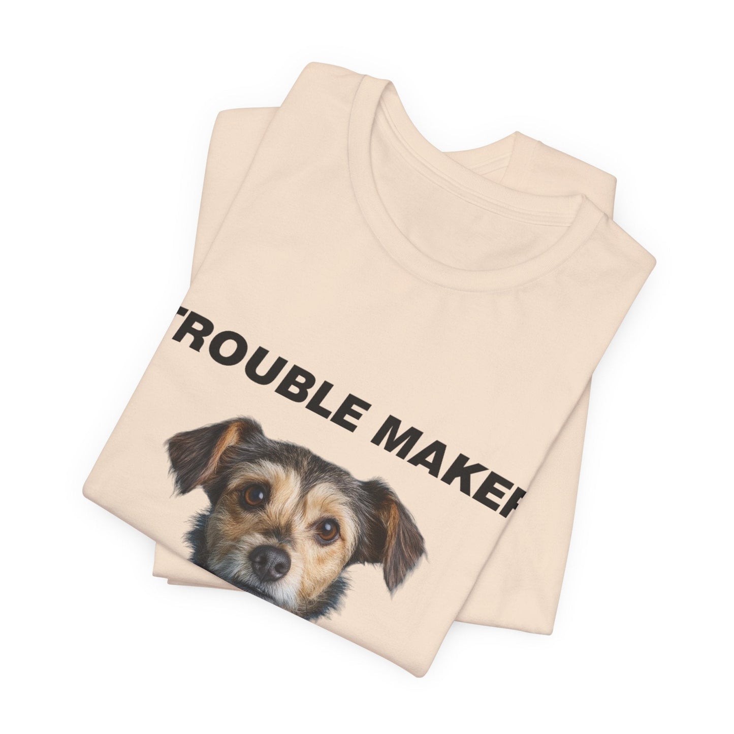 Personalized Pet T-shirt - Team Jersey Department TROUBLE MAKER| Upload Your Pet Photo & Name