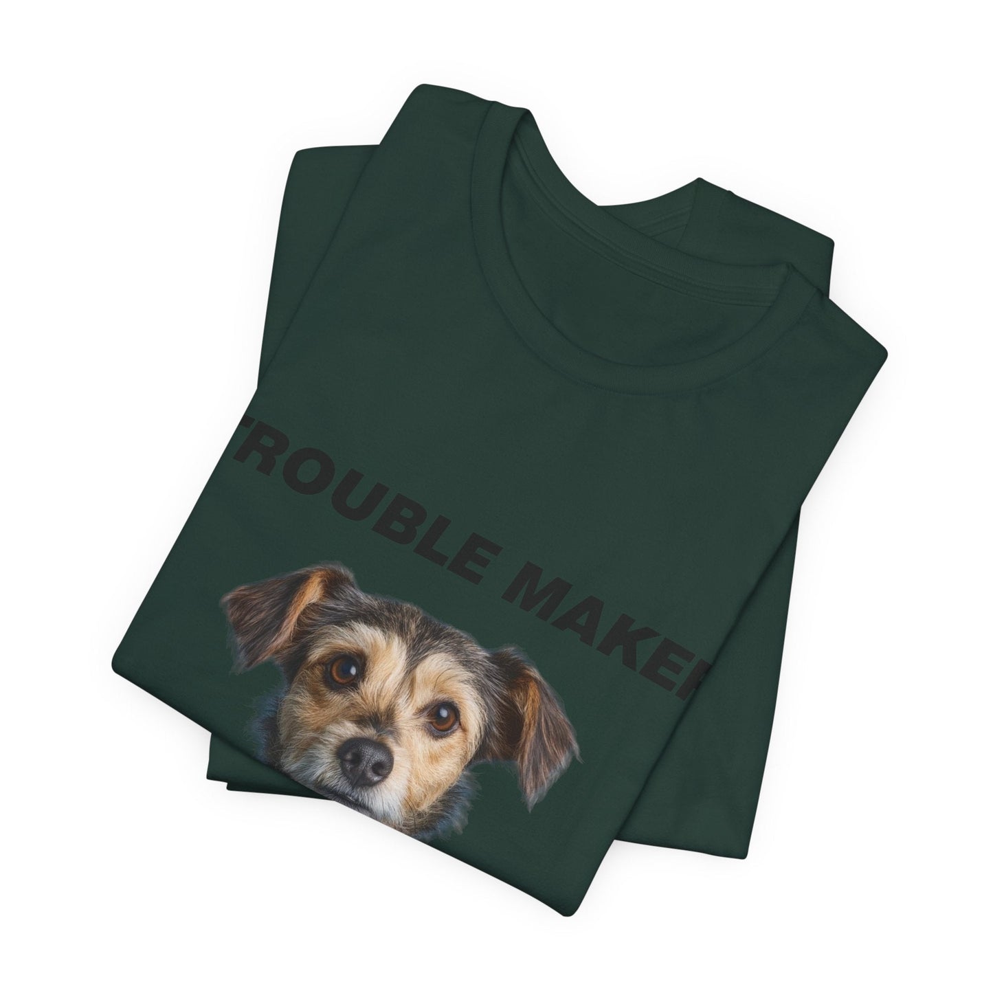 Personalized Pet T-shirt - Team Jersey Department TROUBLE MAKER| Upload Your Pet Photo & Name