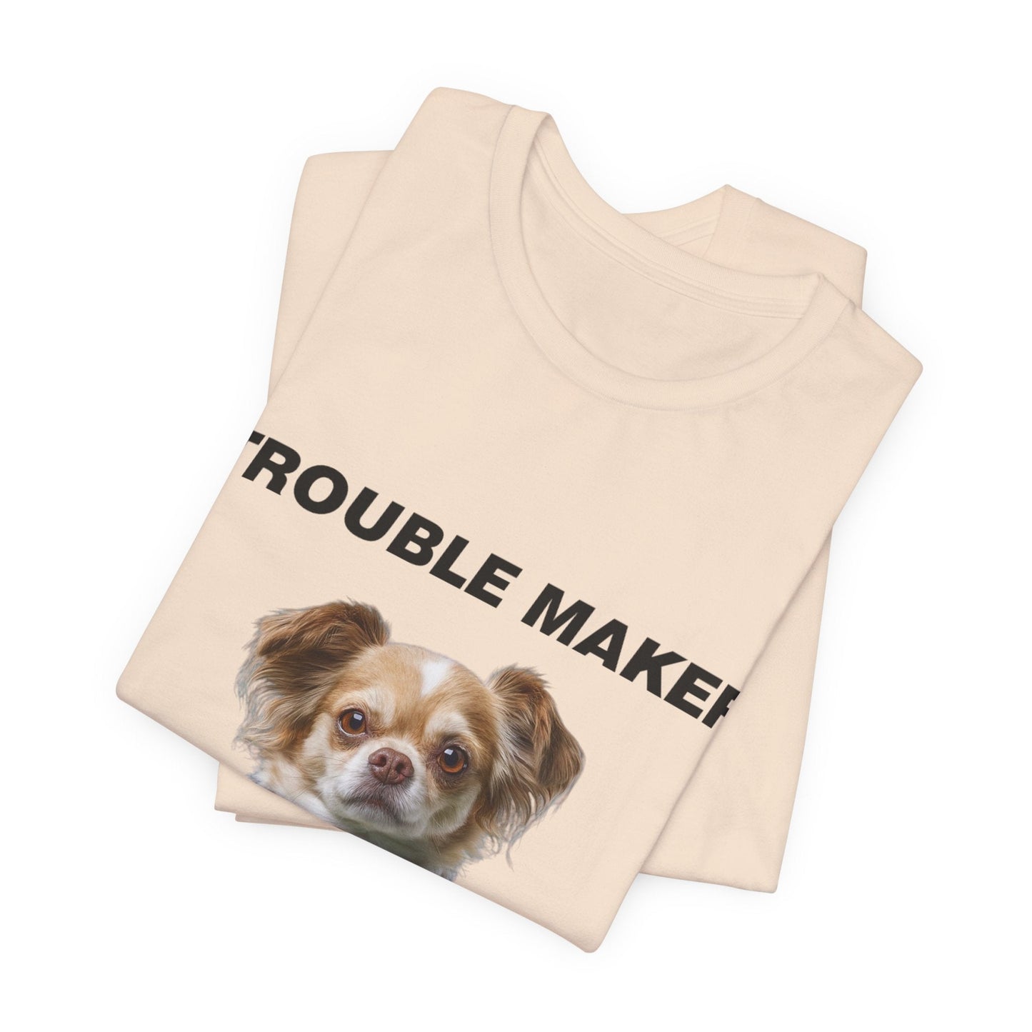 Personalized Pet T-shirt - Team Jersey Department TROUBLE MAKER| Upload Your Pet Photo & Name