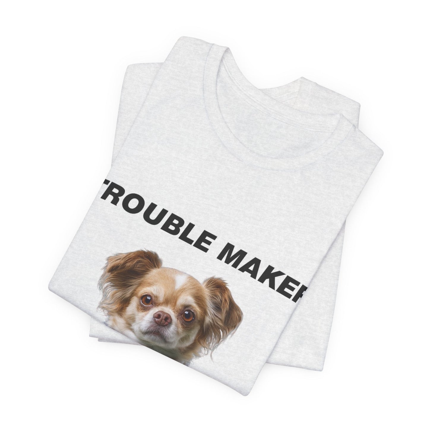 Personalized Pet T-shirt - Team Jersey Department TROUBLE MAKER| Upload Your Pet Photo & Name