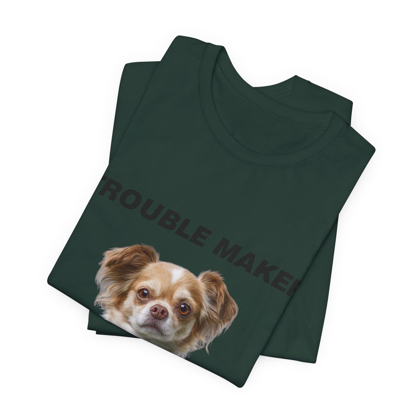 Personalized Pet T-shirt - Team Jersey Department TROUBLE MAKER| Upload Your Pet Photo & Name
