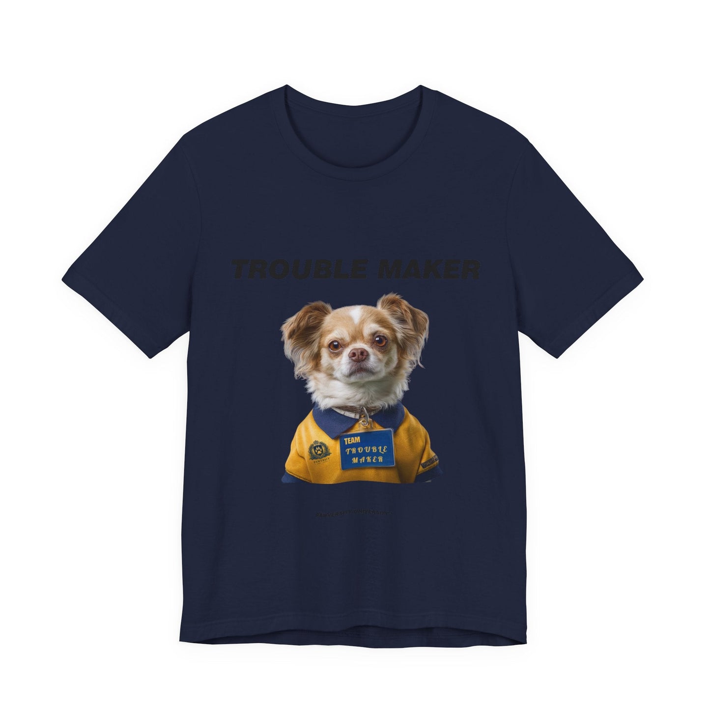 Personalized Pet T-shirt - Team Jersey Department TROUBLE MAKER| Upload Your Pet Photo & Name
